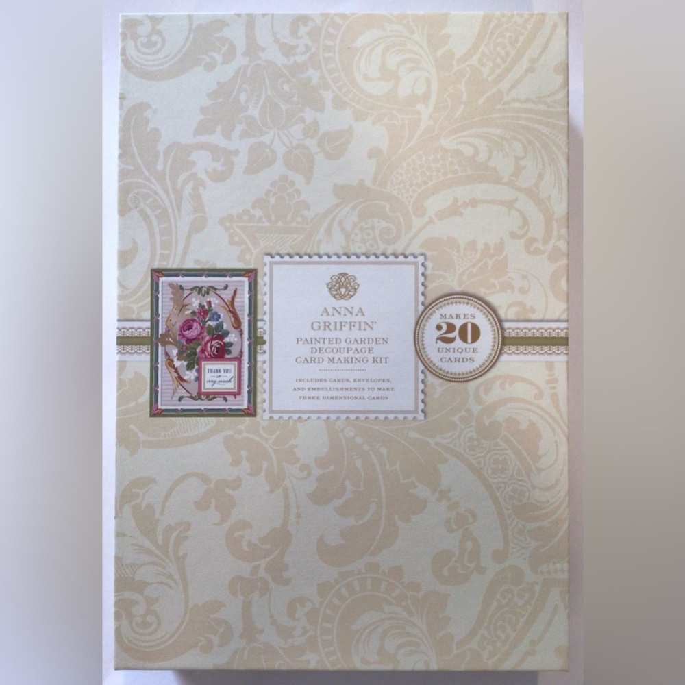 Anna Griffin Painted Garden Decoupage Card Making Kit 20 Cards 3D NEW COMPLETE